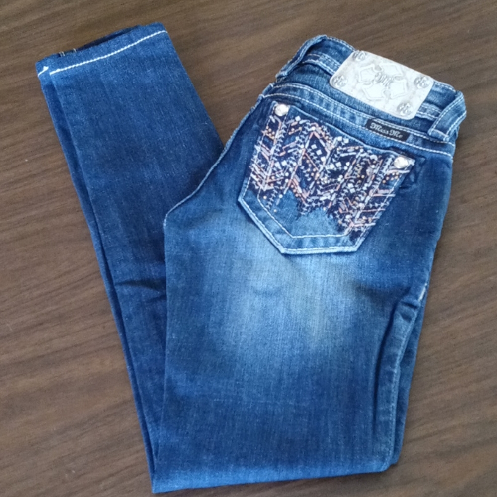 Miss Me 23 Signature Skinny Blue Jeans JE81025L